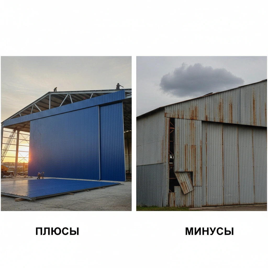 фото Использование профлиста в строительстве ангаров: плюсы и минусы