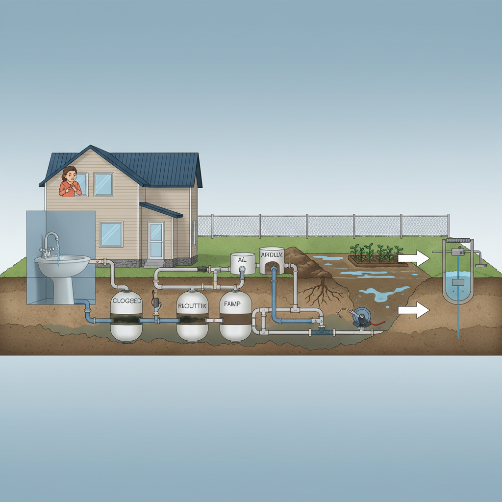 фото Слабый напор воды после установки септика: возможные причины
