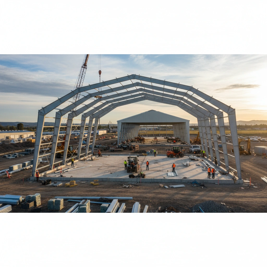 Строительство быстровозводимых металлических ангаров: основные технологии фото статьи