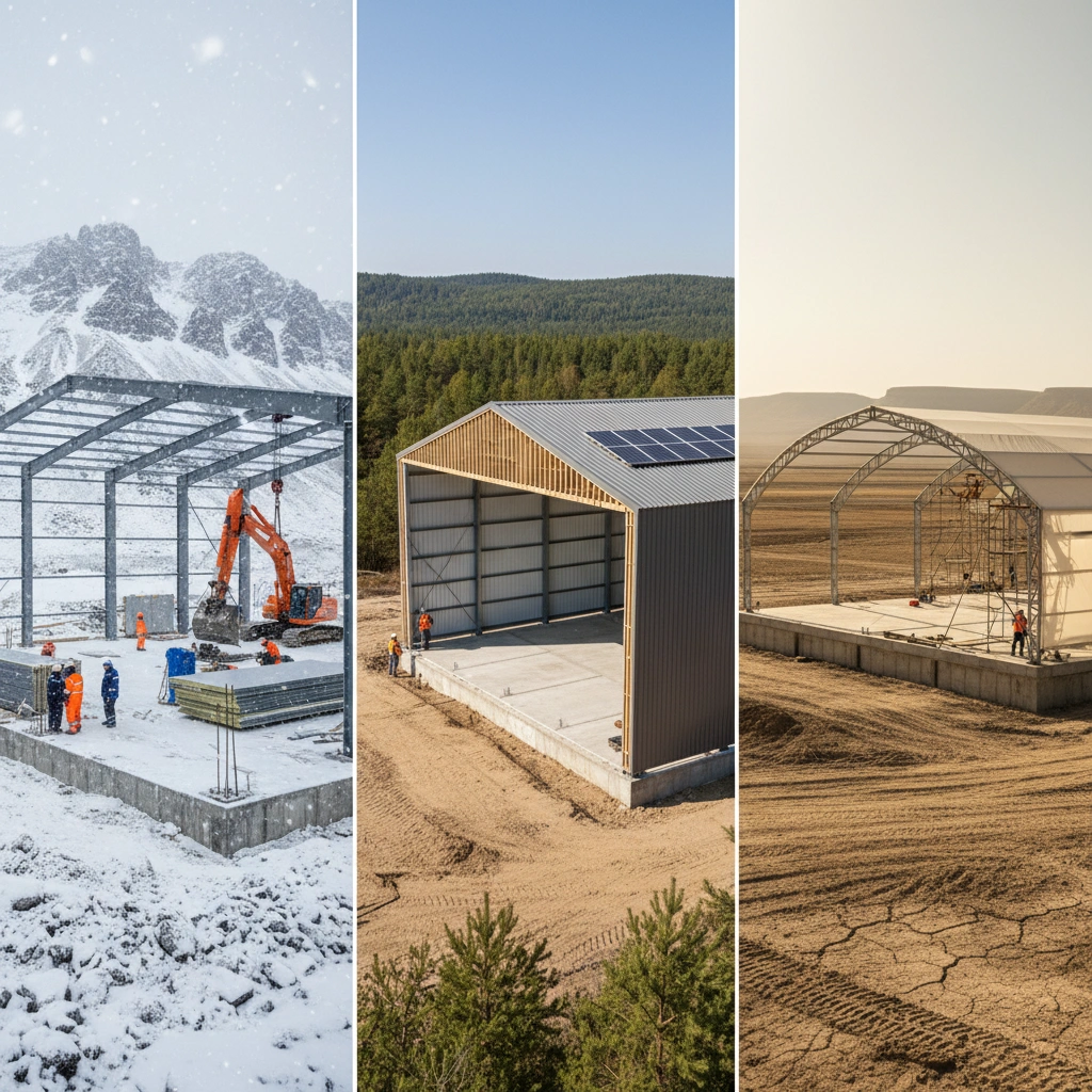 Строительство ангаров в разных регионах России: учёт климата и грунта фото статьи